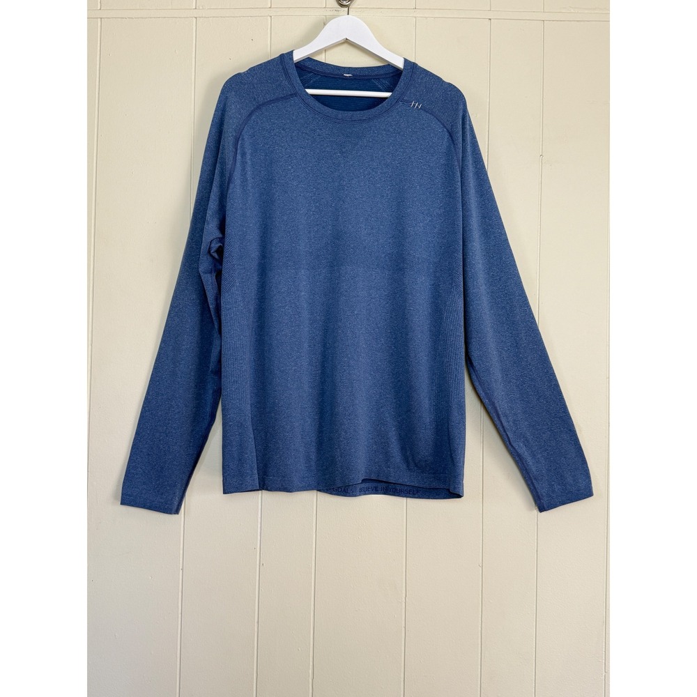 Lululemon Mens Metal Vent Tech Long Sleeve Shirt Blue Size XXL Athleisure Gym